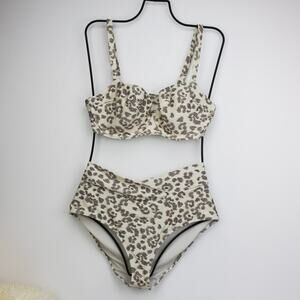 Aerie Leopard High Waist Bikini L/36D
